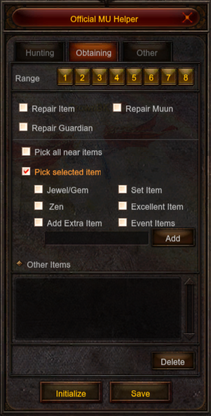 Helper Setting Obtaining
